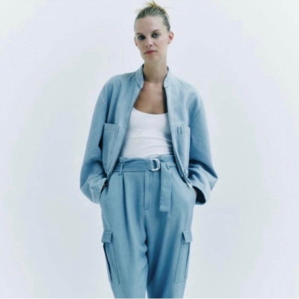 Zara Denim Bomber Jacket